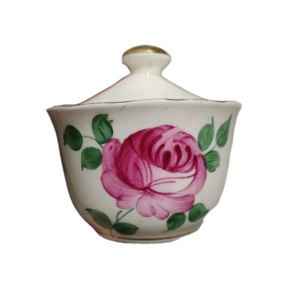 Vntg Royal Stuart Spencer Stevenson Bone China Sugar Bowl w/Lid Handmade/Painted